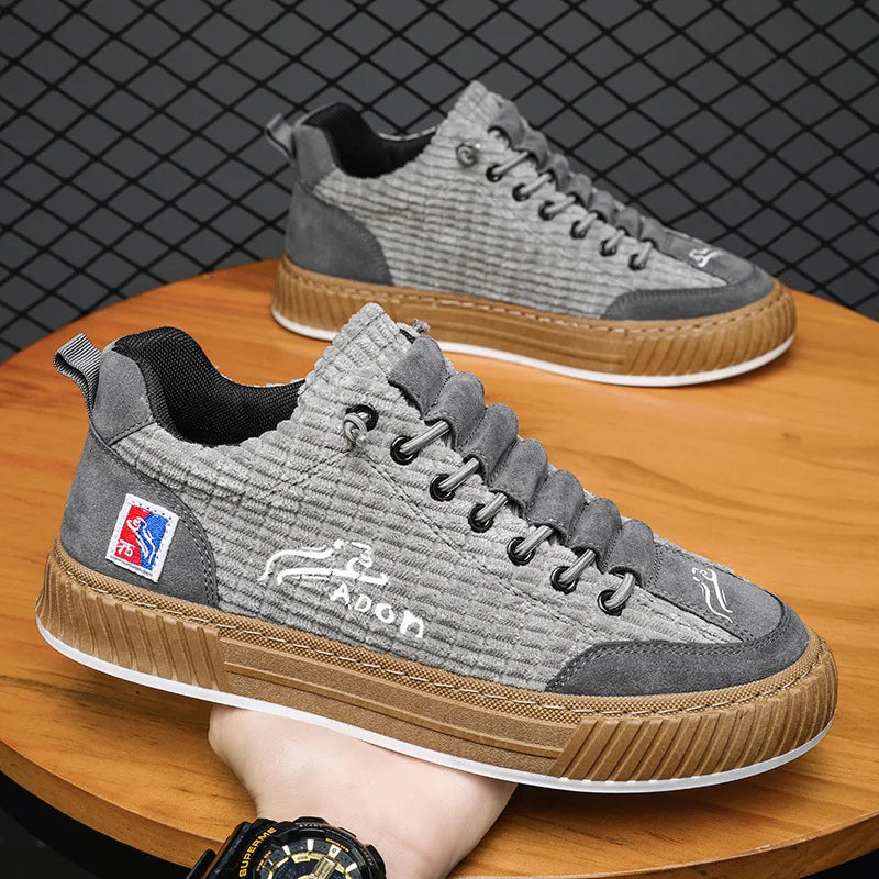 Men's Platform Vulcanized Casual Sneakers – Corduroy Fashion Shoes