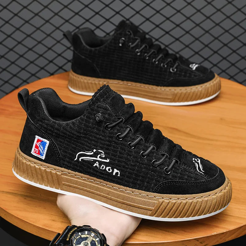 Men's Platform Vulcanized Casual Sneakers – Corduroy Fashion Shoes