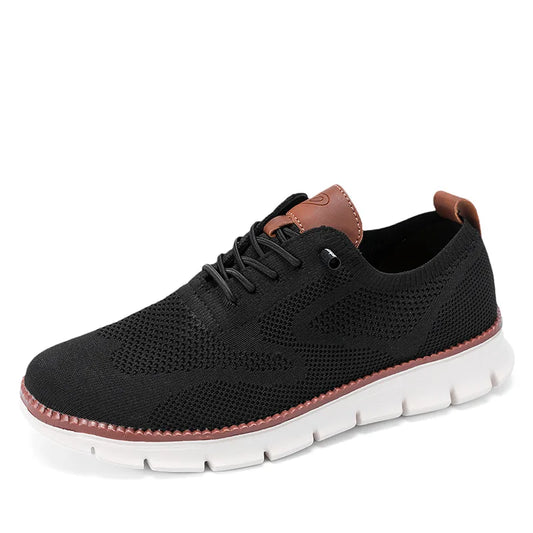 Men's Breathable Oxford Dress Sneakers – Non-Slip Business Casual Shoes