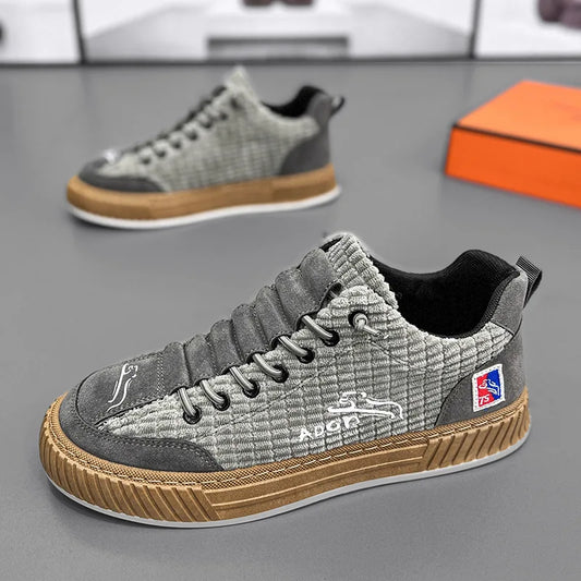 Men's Platform Vulcanized Casual Sneakers – Corduroy Fashion Shoes