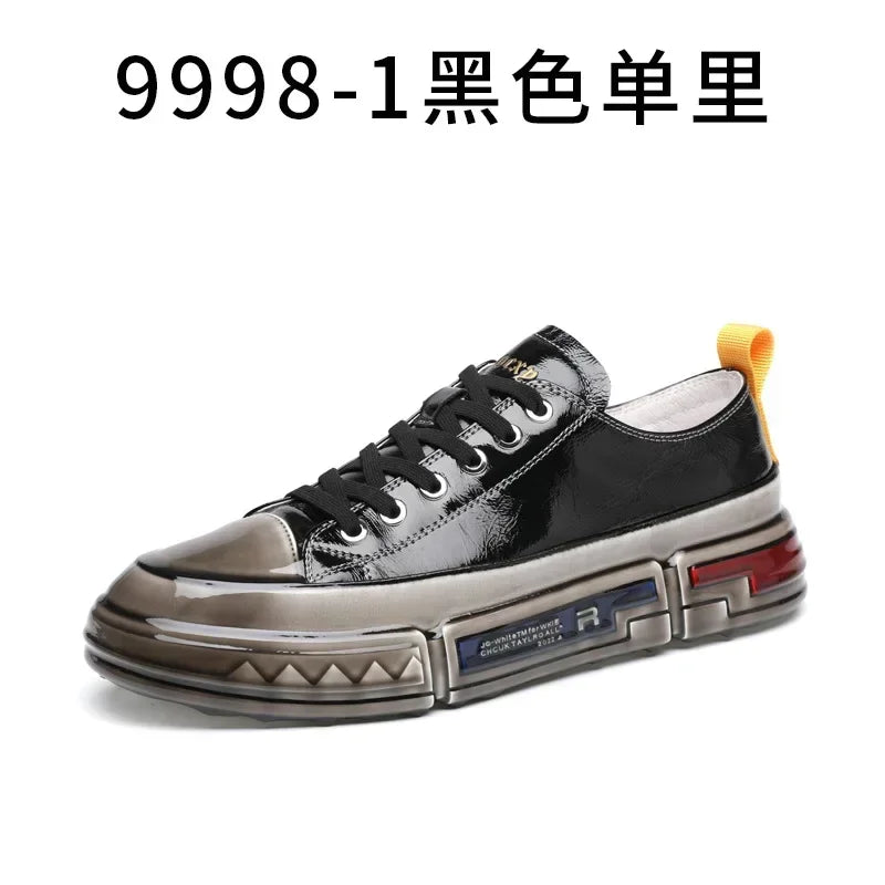 Men's Genuine Leather Casual Loafers – Comfortable Lace-Up Shoes