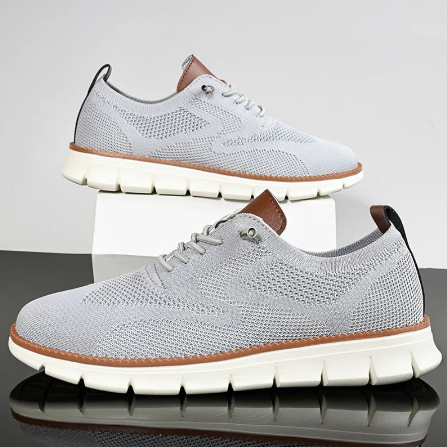 Men's Breathable Oxford Dress Sneakers – Non-Slip Business Casual Shoes