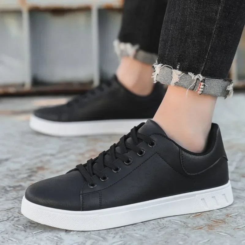 Men's British-Style Leather Loafers – Classic Flat Casual Shoes