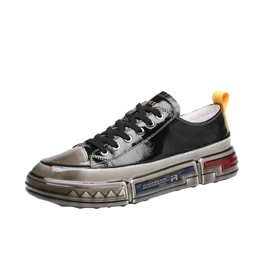 Men's Genuine Leather Casual Loafers – Comfortable Lace-Up Shoes