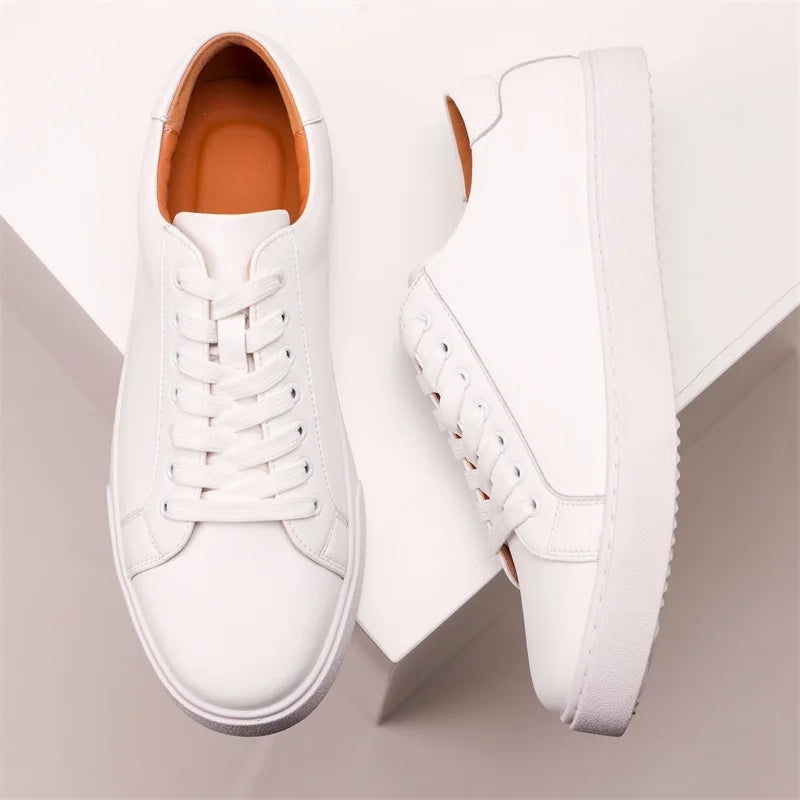 Men's Handmade Leather Sneakers – Non-Slip Breathable Casual Shoes