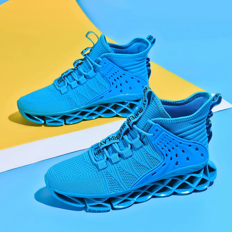 Men's Casual Lace-Up Sneakers – Breathable Flyknit Fashion Shoes
