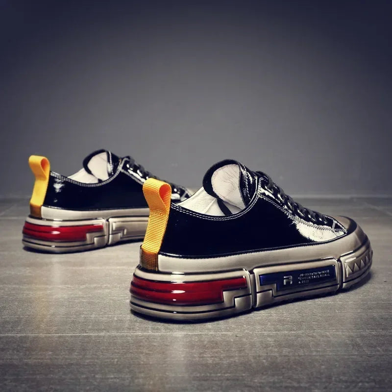 Men's Genuine Leather Casual Loafers – Comfortable Lace-Up Shoes