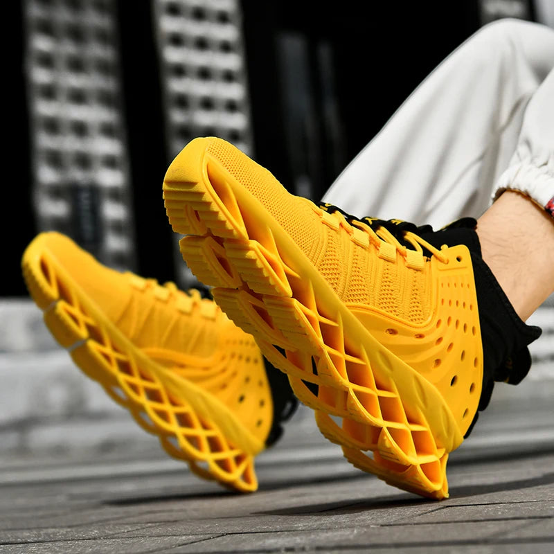Men's Casual Lace-Up Sneakers – Breathable Flyknit Fashion Shoes