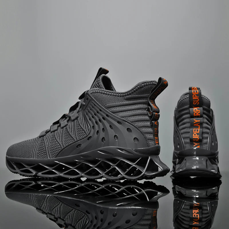 Men's Casual Lace-Up Sneakers – Breathable Flyknit Fashion Shoes