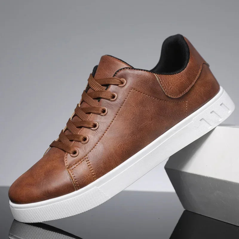 Men's British-Style Leather Loafers – Classic Flat Casual Shoes