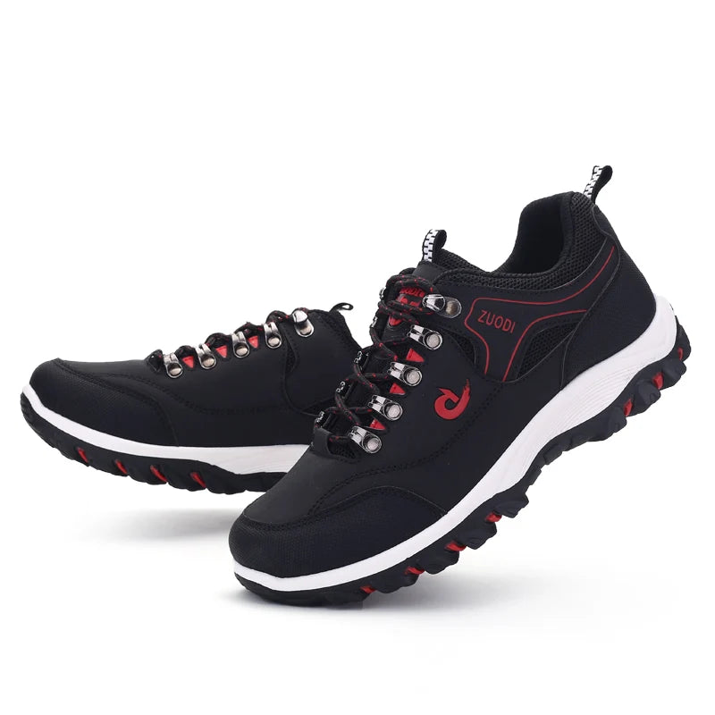 Men's Leather Casual Walking Shoes – Lightweight Tennis Sneakers