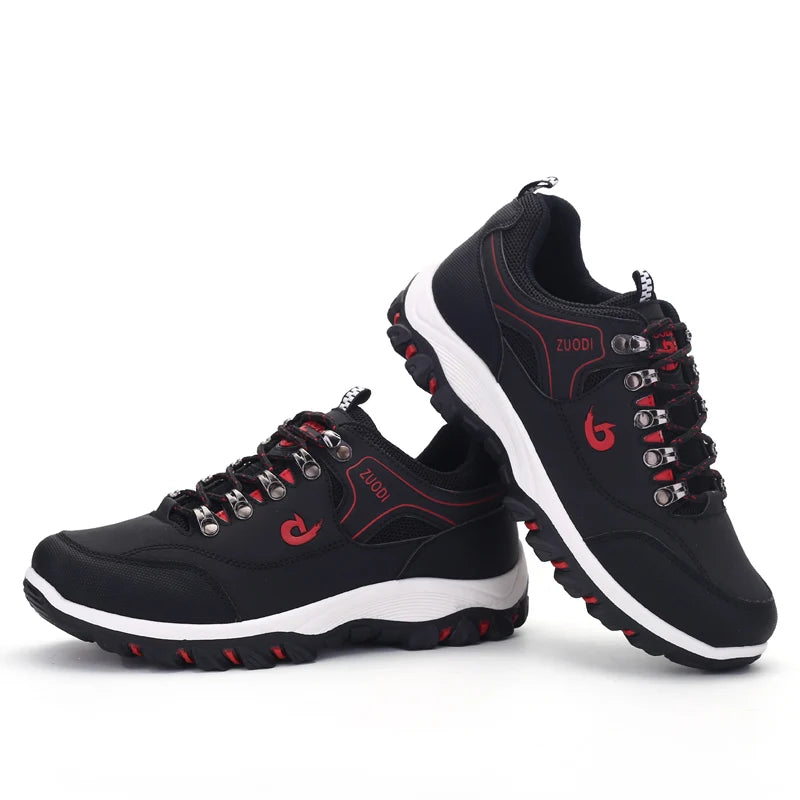 Men's Leather Casual Walking Shoes – Lightweight Tennis Sneakers