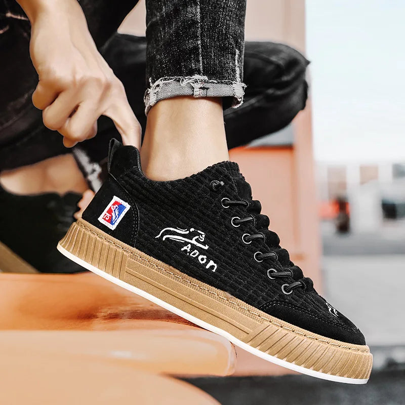 Men's Platform Vulcanized Casual Sneakers – Corduroy Fashion Shoes