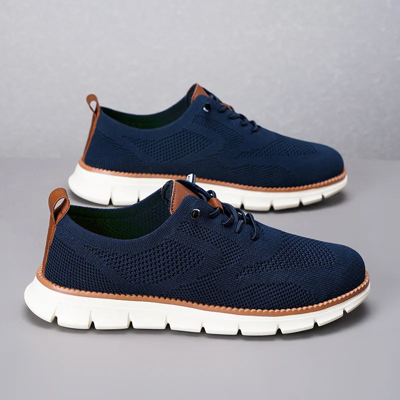 Men's Breathable Oxford Dress Sneakers – Non-Slip Business Casual Shoes