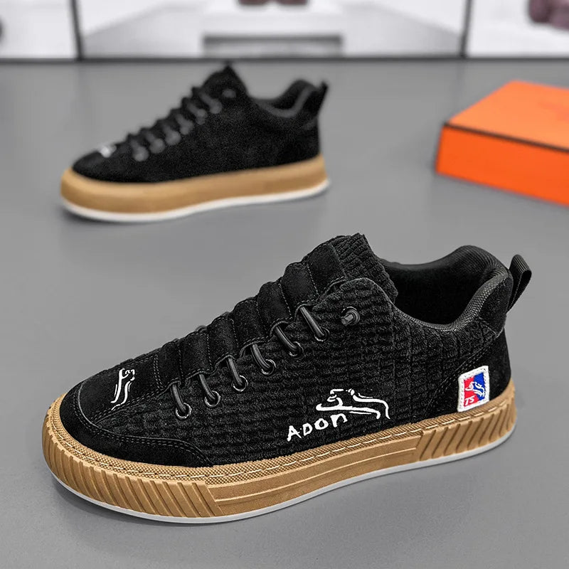 Men's Platform Vulcanized Casual Sneakers – Corduroy Fashion Shoes